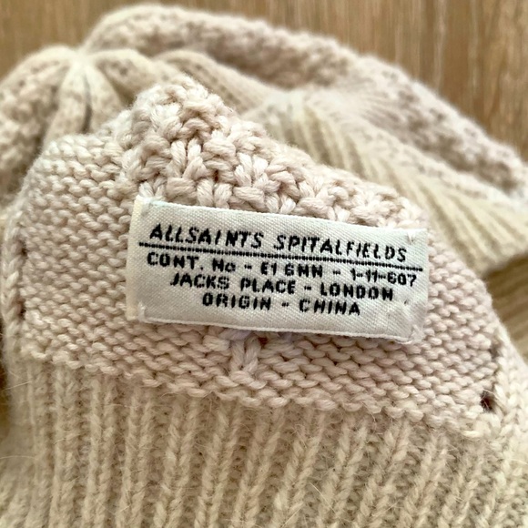 ALLSAINTS Cotton Lamb Wool Angora Knitted Hat One Size - Picture 3 of 4